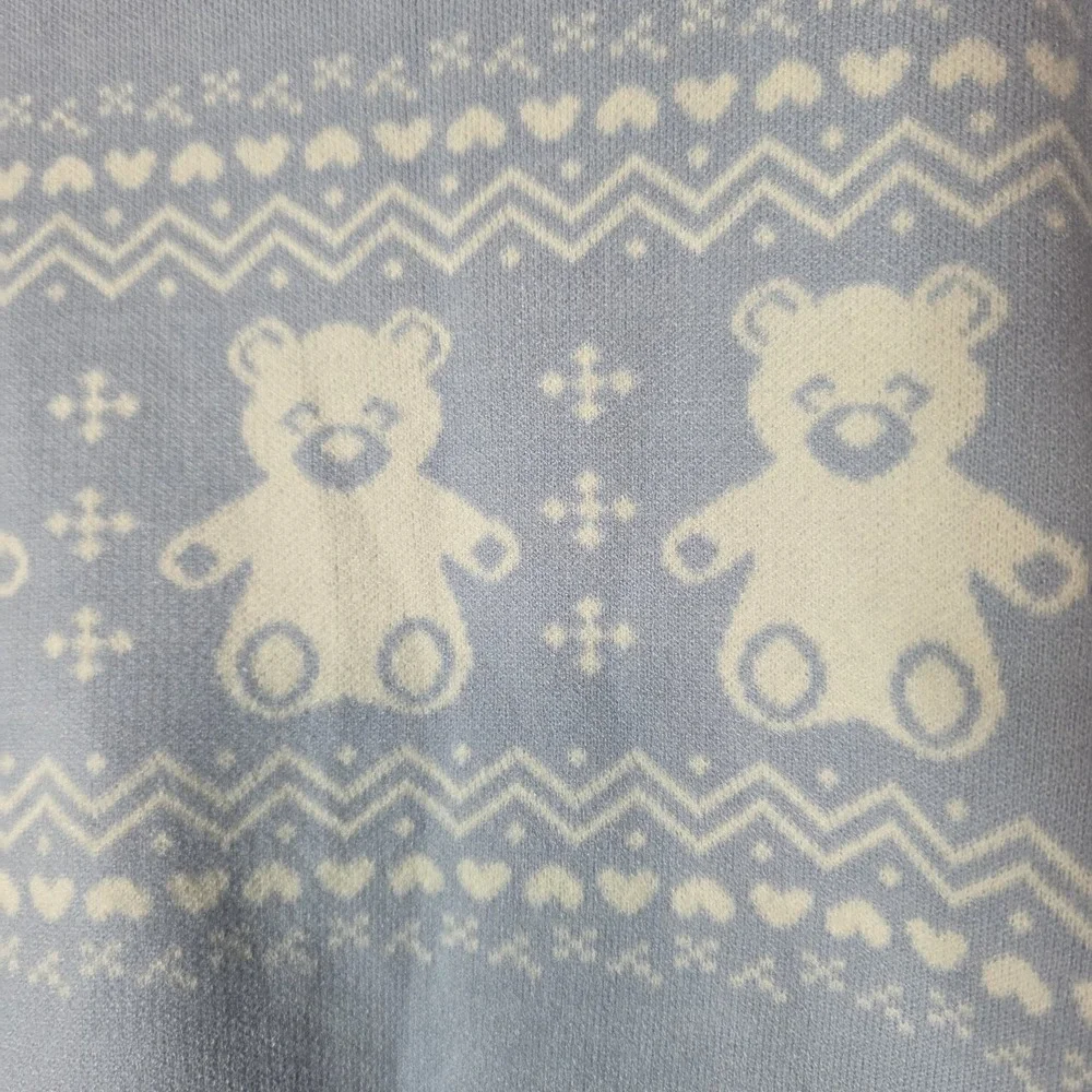 Vintage Orange Kiss Teddy Bear Knit Sweater‎ Y2K Kitsch Soft Girl Top
